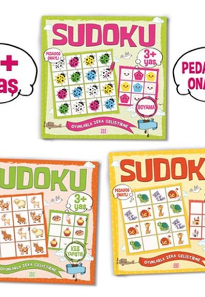 Çocuklar İçin Sudoku Seti (3+ Yaş) 3 Kitap Takım