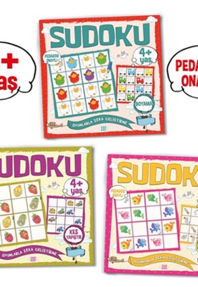 Çocuklar İçin Sudoku Seti (4+ Yaş) 3 Kitap Takım