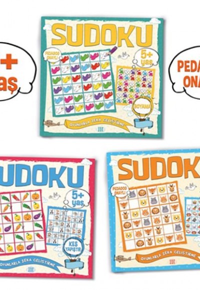Çocuklar İçin Sudoku Seti (5+ Yaş) 3 Kitap Takım