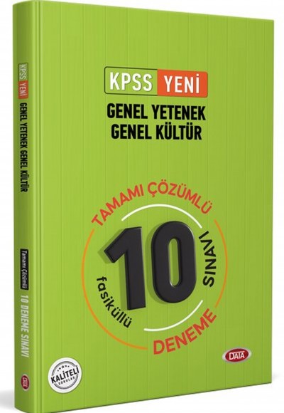 Data 2022 KPSS Genel Yetenek Genel Kültür Tamamı Çözümlü 10 Deneme Sınavı