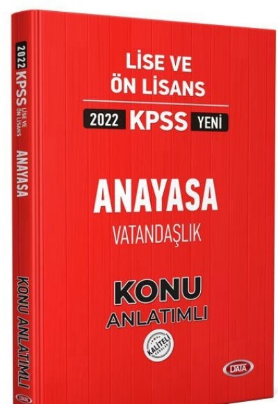 Data 2022 KPSS Lise ve Ön Lisans Anayasa Vatandaşlık Konu Anlatımlı