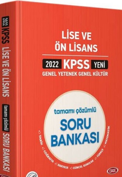 Data 2022 KPSS Genel Yetenek Genel Kültür Lise ve Ön Lisans Tamamı Çözümlü Soru Bankası