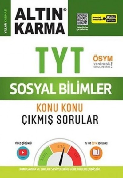 Altın Karma 2023 TYT Sosyal Bilimler Konu Konu Çıkmış Sorular (Kolay-Orta-Zor)