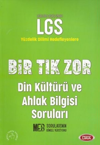 Data 8. Sınıf LGS Bir Tık Zor Din Kültürü ve Ahlak Bilgisi Soruları