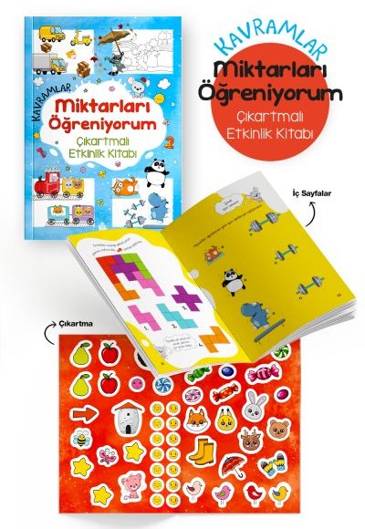 Kavramlar – Miktarları Öğreniyorum – Çıkartmalı Etkinlik Kitabı - 3 Yaş +