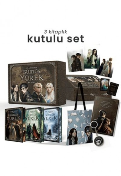 Gümüş Yürek Serisi - Üç Kitaplık Hediyeli Yan Boyamalı Kutu Gümüş Yürek Serisi - Üç Kitaplık Hediyeli Yan Boyamalı Kutu