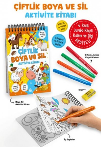 Çiftlik - Boya ve Sil Aktivite Kitabı / 3 Yaş +