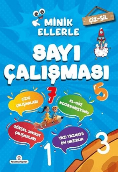 Çiz - Sil Minik Ellerle Sayı Çalışması (Kalem Hediyeli)
