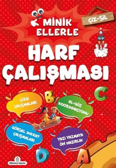 Çiz - Sil Minik Ellerle Harf Çalışması (Kalem Hediyeli)