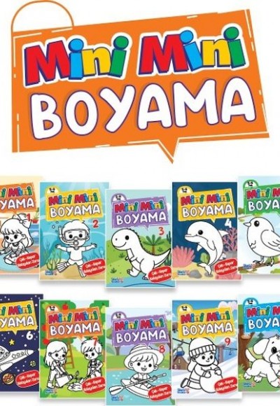 Mini Mini Boyama Kitabı Büyük Boy (10 Çeşit - 50 Kitap)