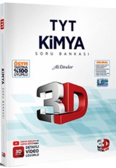 3D Yayınları  TYT Kimya Tamamı Video Çözümlü Soru Bankası