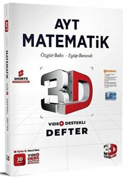 3D Yayınları AYT Matematik Video Destekli Defter