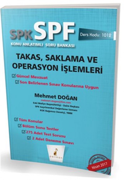 SPK-SPF Takas, Saklama ve Operasyon İşlemleri Konu Anlatımlı Soru Bankası