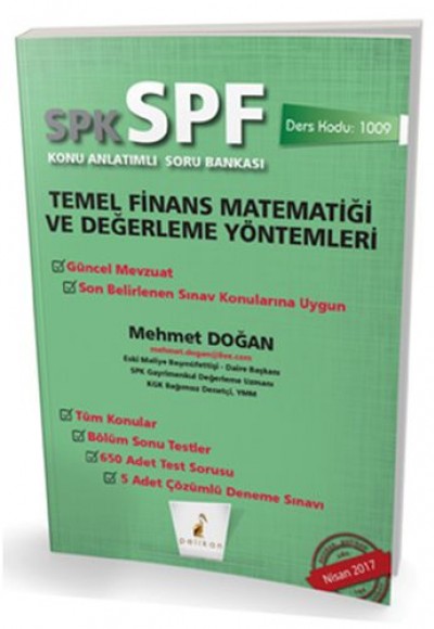 SPK-SPF Temel Finans Matematiği ve Değerleme Yöntemleri Konu Anlatımlı Soru Bankası