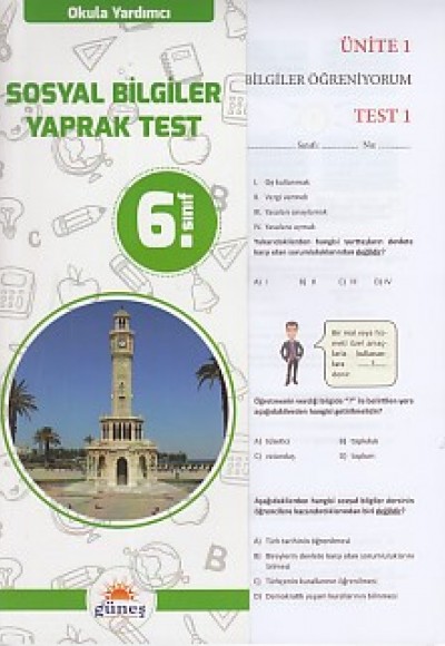 Güneş 6. Sınıf Sosyal Bilgiler Yaprak Test