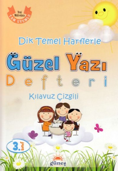 3.Sınıf Dik Temel Harflerle Güzel Yazı Defteri Kılavuz Çizgili