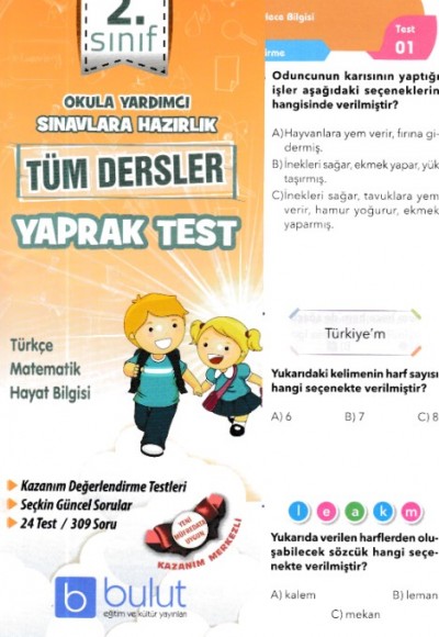 Bulut 2. Sınıf Tüm Dersler Yaprak Test