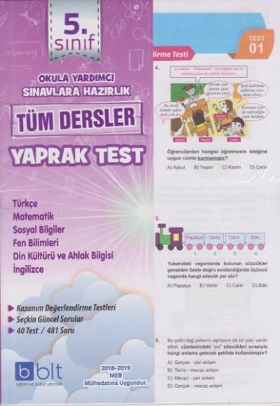 Bulut 5. Sınıf Tüm Dersler Yaprak Test