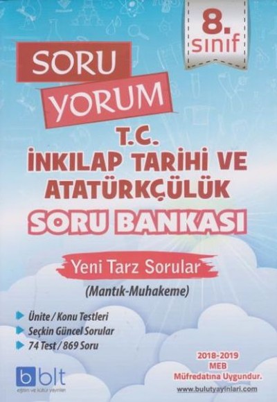 Bulut 8. Sınıf Soru Yorum T.C. İnkılap Tarihi ve Atatürkçülük Soru Bankası