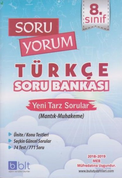 Bulut 8. Sınıf Soru Yorum Türkçe Soru Bankası
