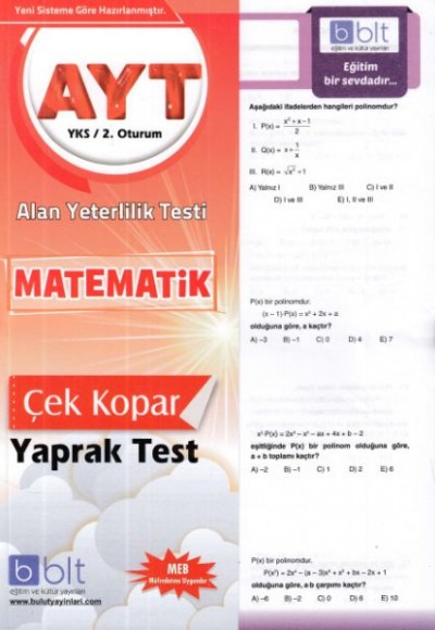 Bulut YKS AYT Matematik Yaprak Test 2. Oturum (Yeni)