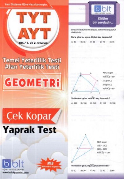 Bulut TYT AYT Geometri Yaprak Test 1. ve 2. Oturum (Yeni)