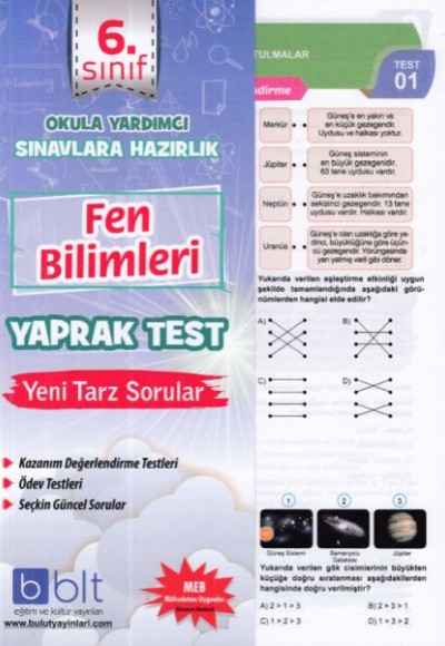 Bulut 6.Sınıf Fen Bilimleri Yaprak Test (Yeni)