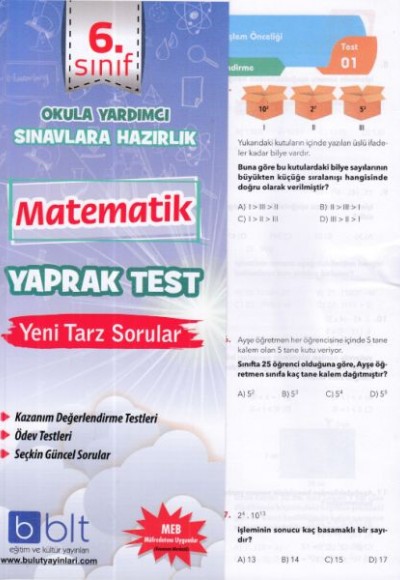 Bulut 6.Sınıf Matematik Yaprak Test (Yeni)