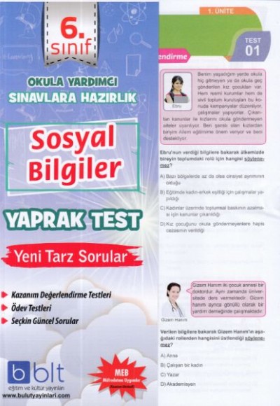 Bulut 6.Sınıf Sosyal Yaprak Test (Yeni)