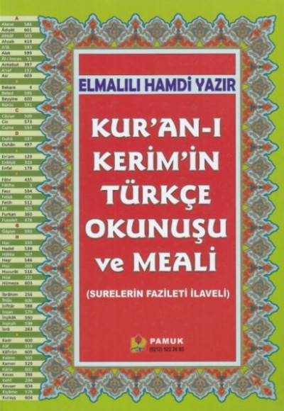 Kur'an-ı Kerimin Türkçe Okunuşu ve Meali Rahle Boy (Kuran-203)