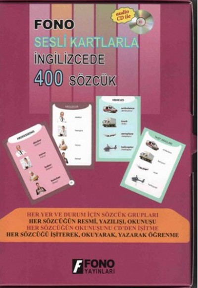 Sesli Kartlarla İngilizcede 400 Sözcük Cdli