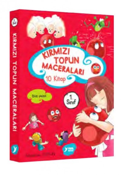 Kırmızı Topun Maceraları 1. Sınıf Renkli Heceli Düz Yazı 10 Kitap
