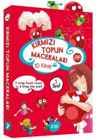 Kırmızı Topun Maceraları 1. Sınıf Renkli Heceli Düz Yazı 10 Kitap