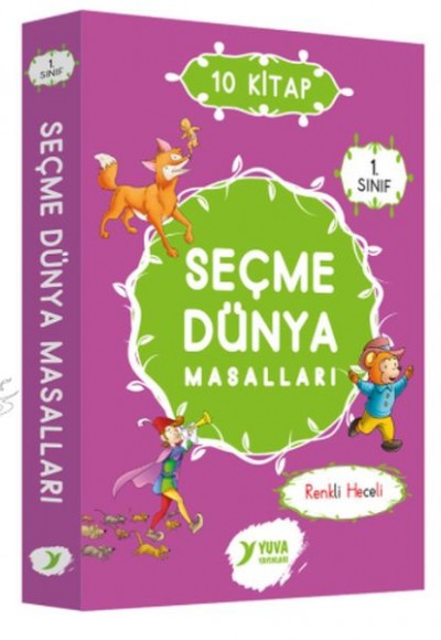 Seçme Dünya Masalları 1. Sınıf Renkli Heceli Düz yazı 10 Kitap