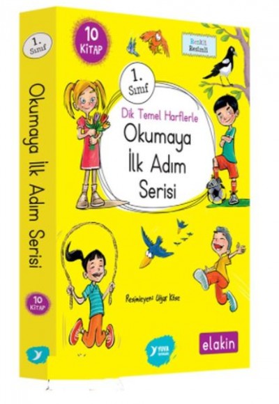 1.Sınıf Dik Temel Harflerle Okumaya İlk Adım Serisi Elakin Yeni Ses Grupları 10 Kitap