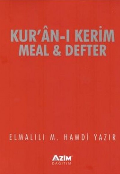 Kur'an-ı Kerim Meal ve Defter