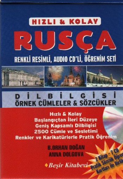 Hızlı-Kolay Rusça Öğrenim Seti (2 Kitap+3 CD Pratik Öğrenim Kartları ile Birlikte)
