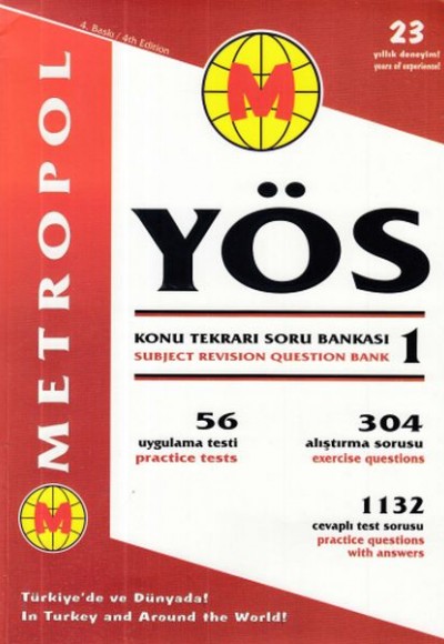 Metropol YÖS Konu Tekrarı Soru Bankası 1-2-3 Set (Yeni)