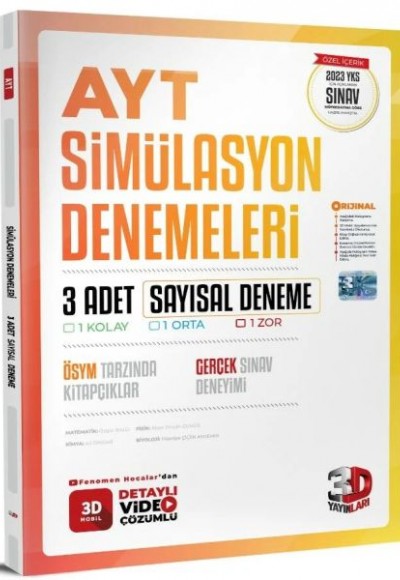 3D Yayınları  AYT Sayısal 3 Simülasyon Deneme