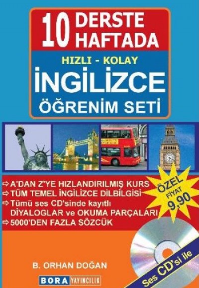 10 Derste 10 Haftada Hızlı Kolay İngilizce Öğrenim Seti