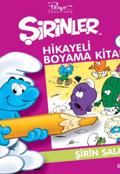 Şirinler Hikayeli Boyama Kitabı 1 - Şirin Salata