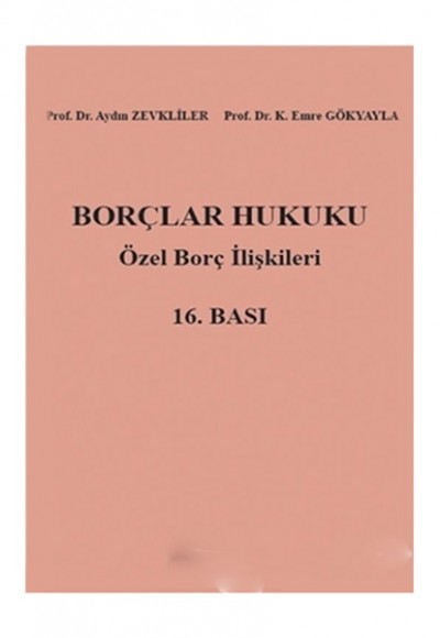 Borçlar Hukuku - Özel Borç İlişkileri