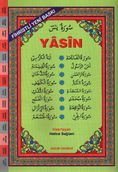 Bilgisayar Hattı Kolay Okunan Arapça Fihristli Yasin-i Şerif (Kod: 026)