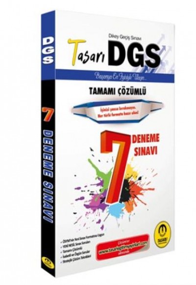 Tasarı 2020 DGS Tamamı Çözümlü 7 Deneme Sınavı