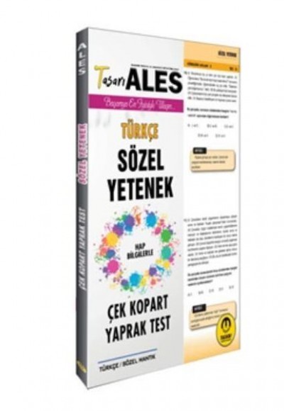 Tasarı 2020 ALES Sözel Yetenek Türkçe Çek Kopart Yaprak Test