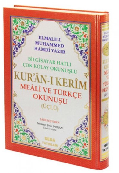 Kuranı Kerim Meali ve Türkçe Okunuşlu Rahle Boy Bilgisayar Hatlı Üçlü (Kod.004)