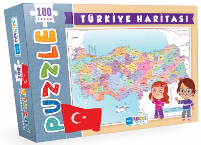 Blue Focus Türkiye Haritası - Puzzle 100 Parça