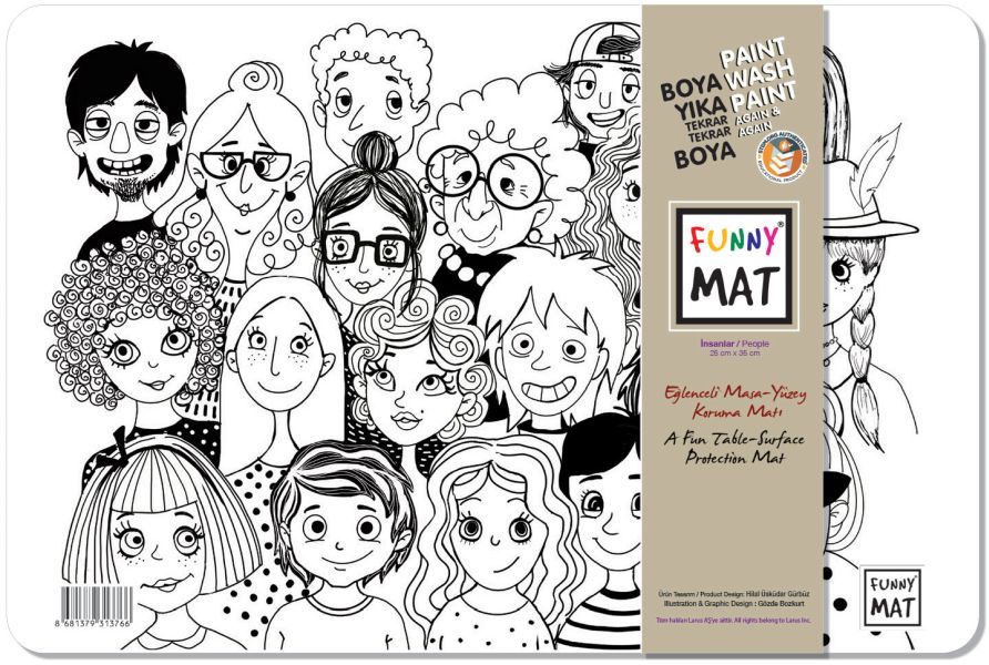 Funny Mat İnsanlar / People 25 x 35 cm